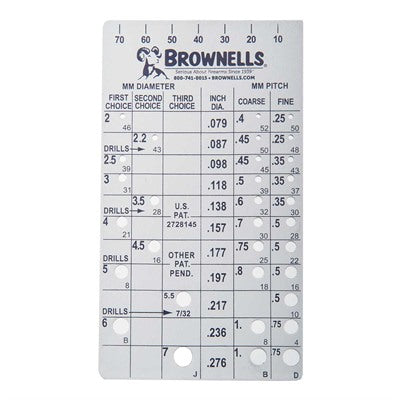 Brownells Screw Chek'r Screw Identification Tool 050806017573