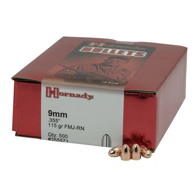 FMJ 9mm Cal (0.355") Reloading Pistol Bullets