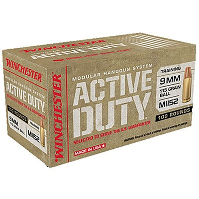 Winchester Active Duty M1152 9mm Luger / Parabellum 115 gr FMJ ammo
