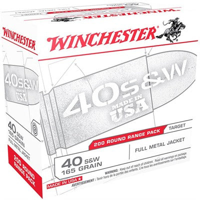 Winchester USA40W USA Range Pack Full Metal Jacket FMJ 165 Grain .40 S&W