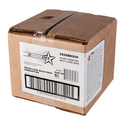 CCI 5258BK500 Independence Full Metal Jacket FMJ 180 Grain .40 S&W