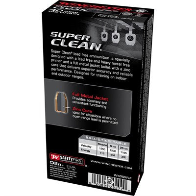 Winchester W40SWLF Super Clean Lead Free Full Metal Jacket  120 Grain .40 S&W