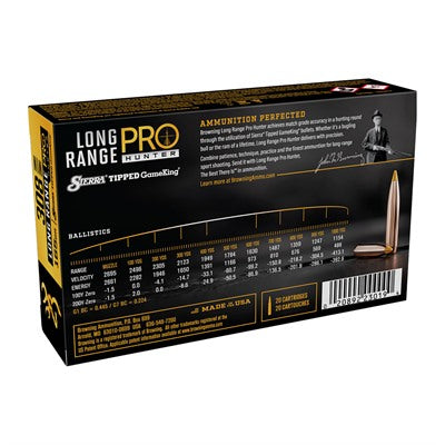 Browning B192503082 Long Range Pro Sierra Tipped GameKing boat-tail  165 Grain .308 Win / 7.62x51mm
