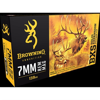 Browning B192400071 BXS Copper Expansion Lead Free Solid Expansion Polymer Tip  139 Grain 7mm Remington Mag