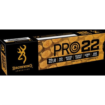 Browning B194122101 Pro22 Subsonic Velocity Lead Round Nose LRN 40 Grain .22 Long Rifle