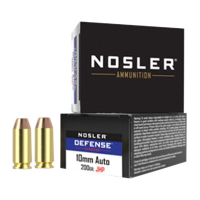 Nosler 39156 Defense Handgun Bonded Jacketed Hollow Point  200 Grain 10mm Auto
