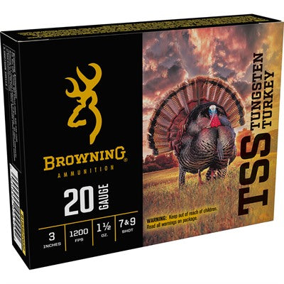 Browning B193922030 TSS Tungsten Turkey 20 Gauge 3" 1-1/2oz 7/9 Shot 1200 fps