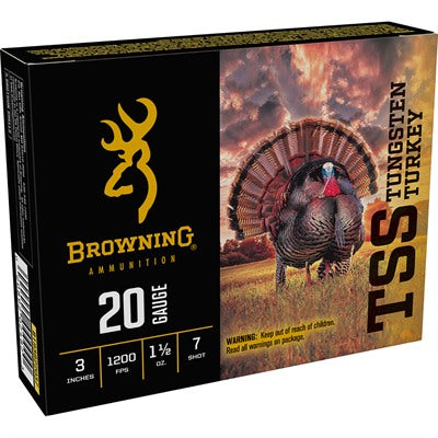 Browning B193922037 TSS Tungsten Turkey 20 Gauge 3" 1-1/2oz 7 Shot 1200 fps