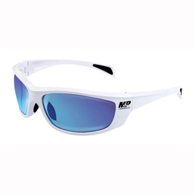 M&P Whitehawk Shooting Glasses White Frame with Blue Mirror Lens