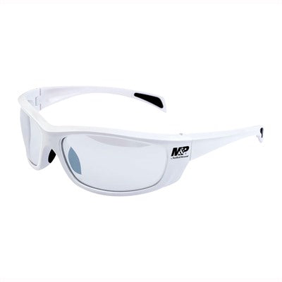 M&P Whitehawk Shooting Glasses White Frame with Clear Mirror Lens