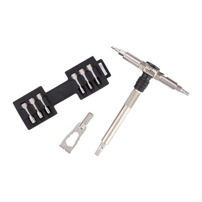 Compact Ratchet Locking Hex Drive with 15 Bits and Bracket
