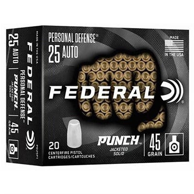 Federal Personal Defense Punch .25 ACP 45 gr JHP ammo
