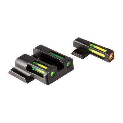 LiteWave H3 Tritium Orange Ring Front Sight Set Green LitePipes