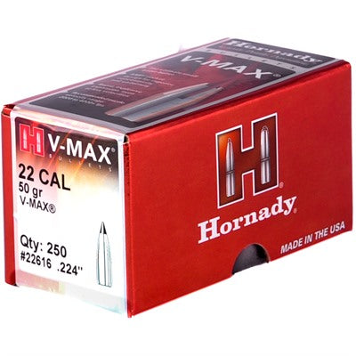 22 Cal V-MAX Boat Tail Polymer Tip Bullets
