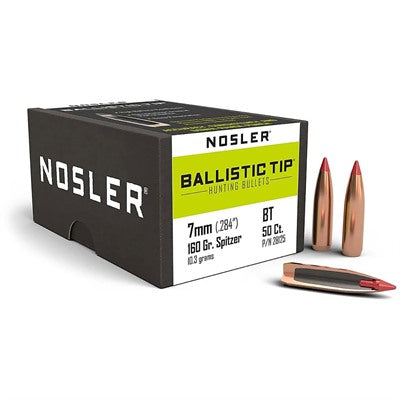 7mm 160 Grain Nosler Ballistic Tip Reloading Projectile