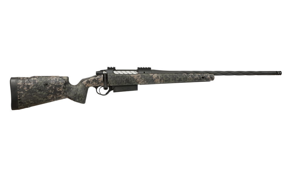 Seekins Precision 0011710207-F Havak PH3 308 Win 20" Black Fluted Threaded Barrel, Black Picatinny Rail Steel Receiver, Adj Cheek Riser Woodland Shadow Synthetic Stock