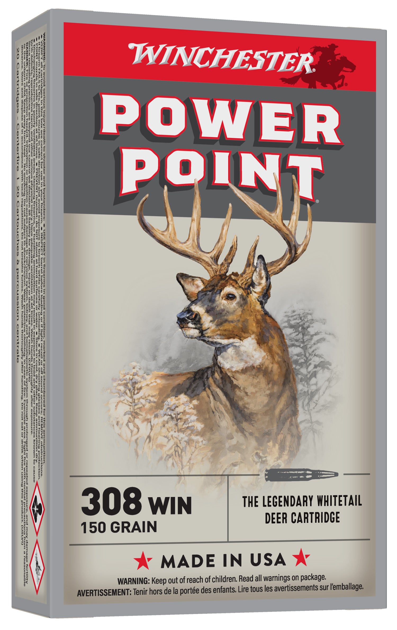 Winchester X3085 Super-X Power-Point Pointed Soft Point PSP 150 Grain .308 Win / 7.62x51mm