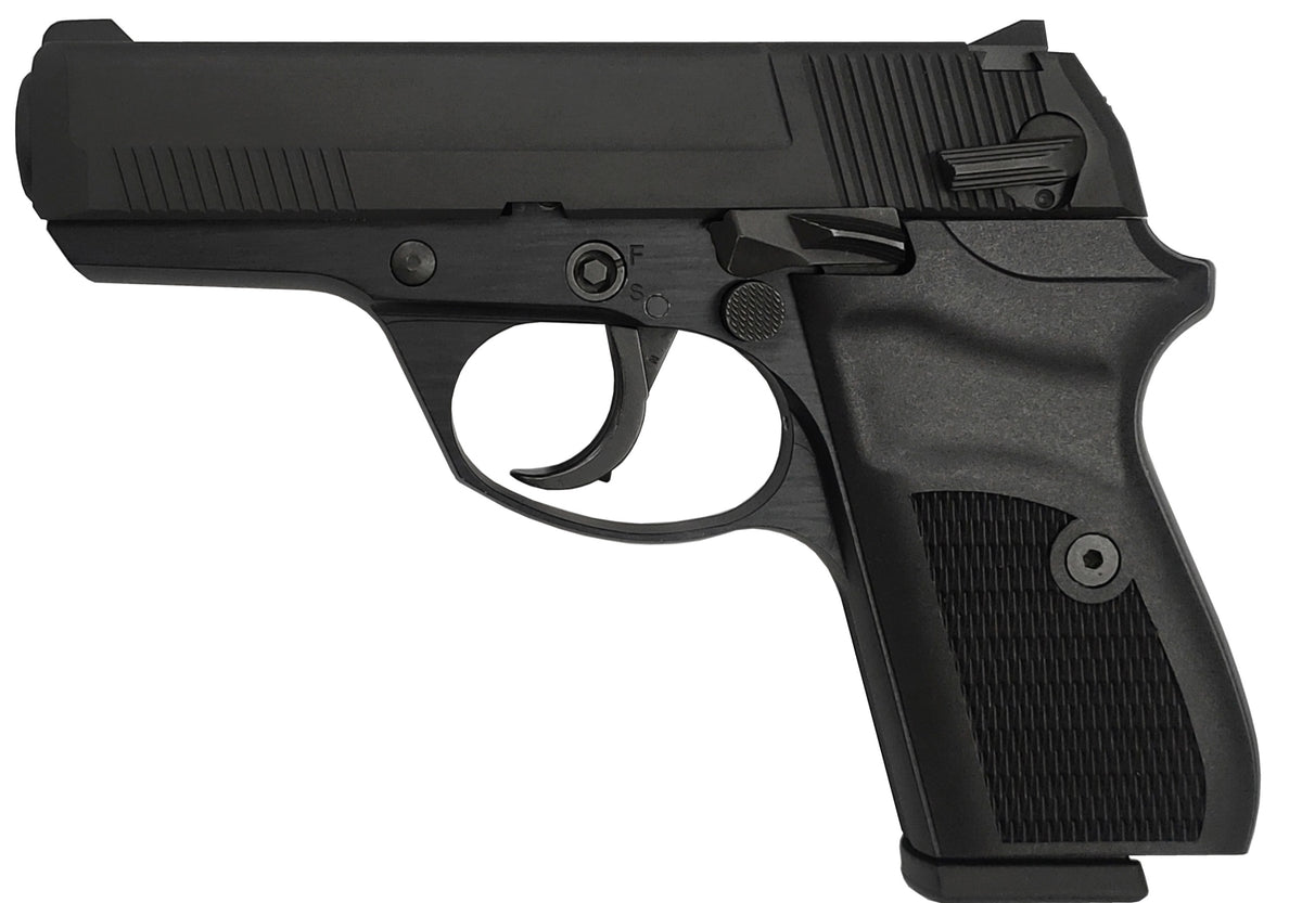 Rock Island 56798 LI380 Compact 380 ACP 8+1, 3.55" Black Steel Barrel, Black Parkerized Serrated Slide, Black Parkerized Steel Frame w/Beavertail, Black Polymer Grip