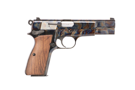 Inglis 12000010 GP-35 Full Size Frame 9mm Luger 15+1 4.70" Hard Chrome Plated Stainless Steel Barrel, Color Case Hardened Carbon Steel Serrated Slide, Color Case Hardened Steel Frame, Walnut Grip