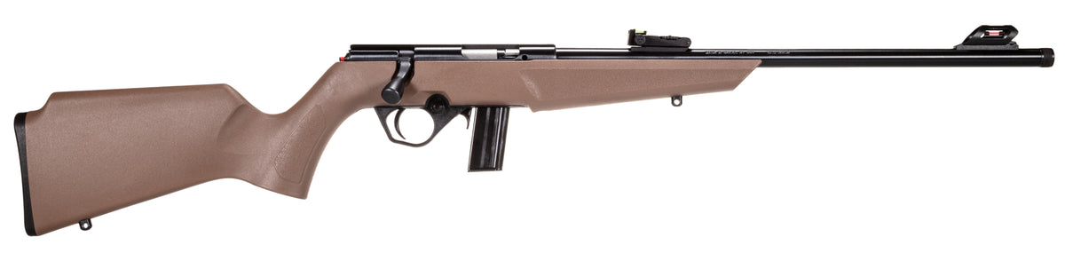 Rossi RB22L1611FDE RB22 Compact 22 LR 10+1, 16" Matte Black Button Rifled Free Floating Steel Barrel, Matte Black Stainless Steel Receiver, Flat Dark Earth Monte Carlo Stock, Right Hand