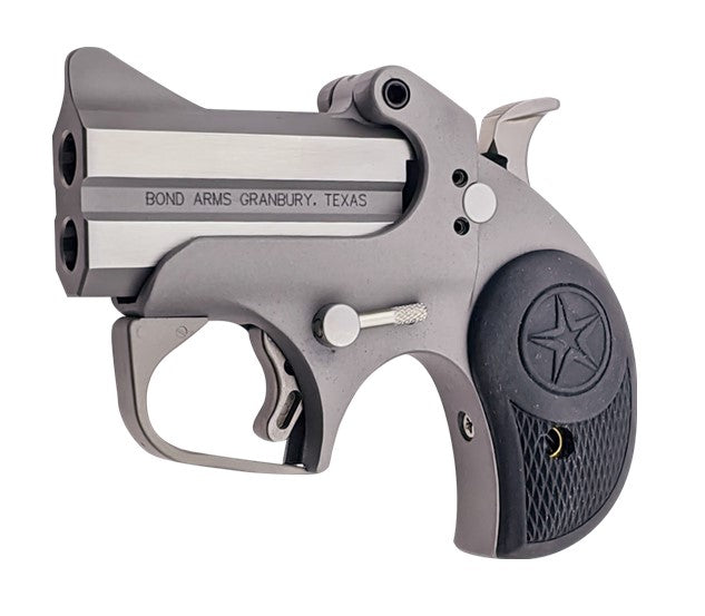 Bond Arms BARN Roughneck 45 ACP 2 Shot 2.50" Rough Matte Stainless Steel Barrel & Frame, Black Rubber Grips