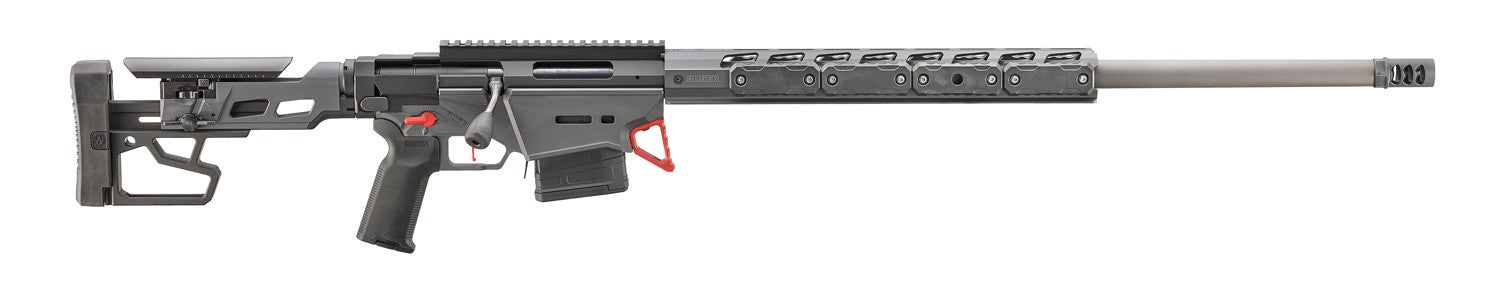 Ruger 18109 Precision Custom 6mm GT 10+1 26" Stainless Threaded Barrel, Stealth Gray Cerakote Picatinny Rail Aluminum Receiver, Adjustable Folding Stock, Black Magpul K2+ Grip