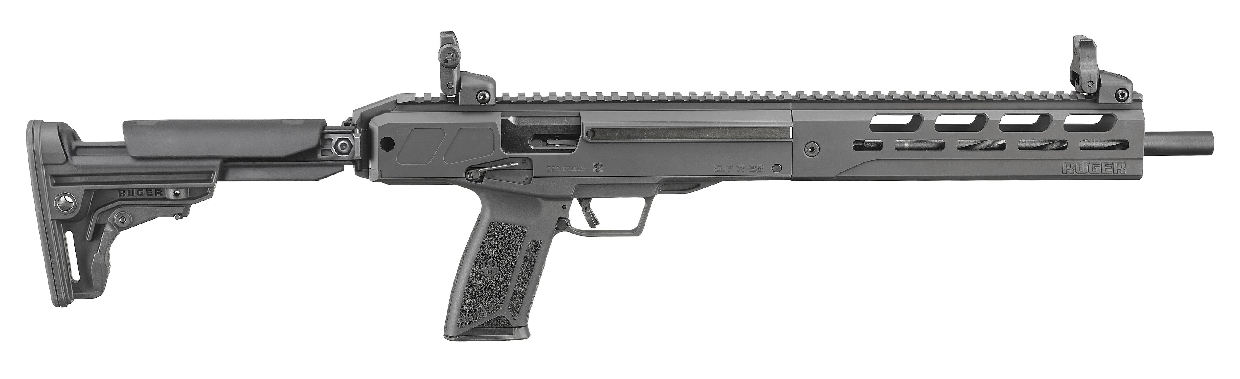 Ruger 19301 LC Carbine 5.7x28mm 10+1 16.25" Black Nitride Fluted Barrel, Black Hard Coat Anodized Aluminum Receiver, M-LOK Handguard, Black Synthetic Fixed Stock