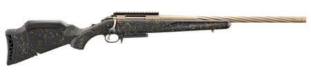 Ruger 56901 American II Prairie Full Size 7mm PRC 3+1 24" Smoked Bronze Cerakote Spiral Fluted Threaded Barrel & Alloy Steel Receiver w/Picatinny Rail, Black Splatter Adj LOP Synthetic Stock