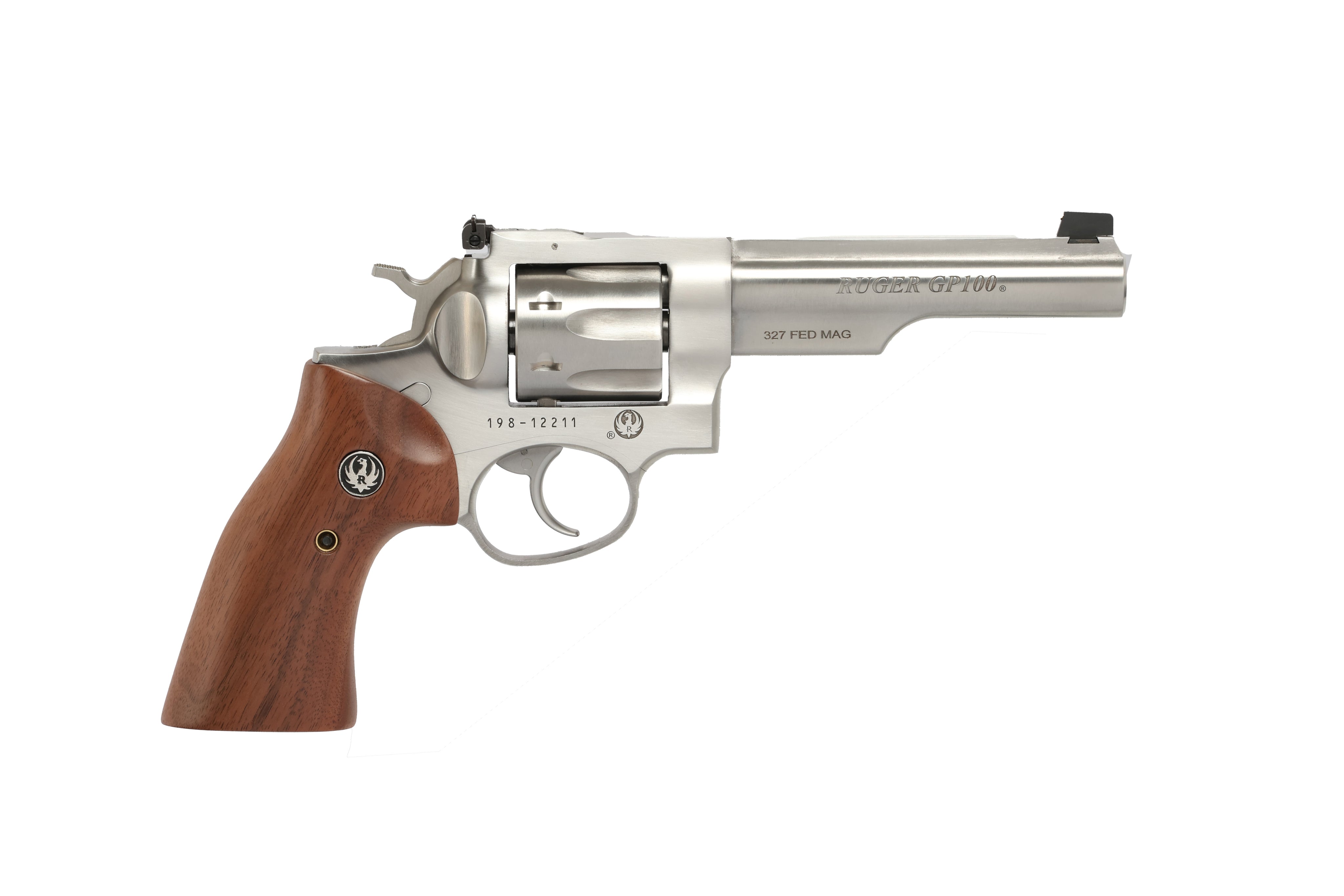 GP100 357MAG SS 5" HALF LUG 1792 ADJ SGTS/WALNUT GRIPS