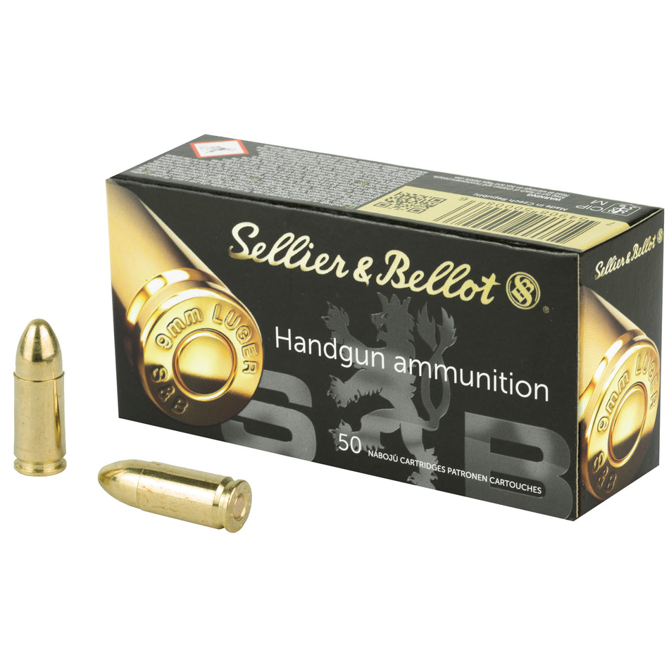 Sellier & Bellot 9mm 115gr FMJ Ammo