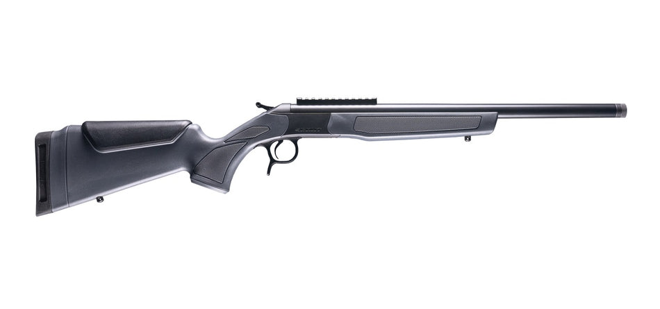 CVA CR4447 Scout 338 ARC 1rd 16.50" Matte Blued Threaded Barrel & Receiver w/DuraSight Rail, Stealth Gray Synthetic Stock