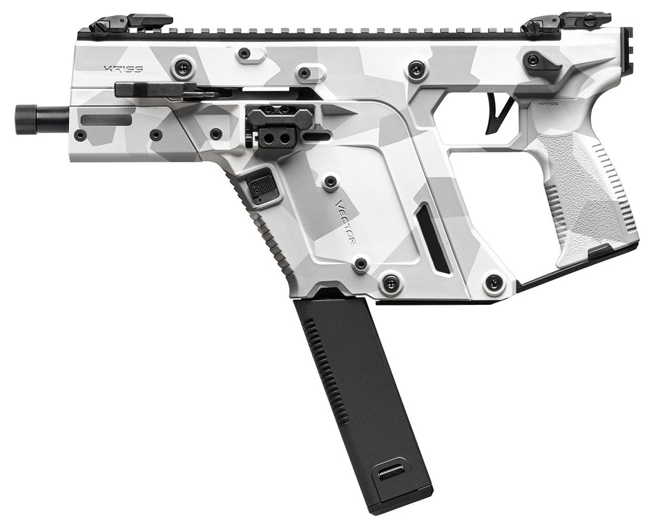 Kriss USA KV103PAD00 Vector SDP Gen3 10mm Auto 33+1 5.50" Black Nitride Threaded Barrel, Arctic Delta Cerakote Receiver w/Picatinny Rail, Rear Picatinny Rail, M-LOK Handguard, White Polymer Grip