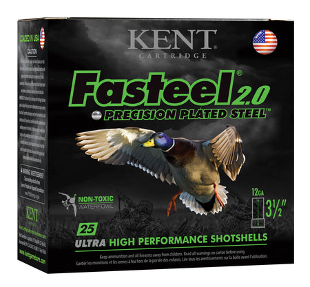 Kent Cartridge K1235FS40BBB Fasteel 2.0 Waterfowl 12 Gauge 3-1/2 1-3/8oz #BBB 1550 fps