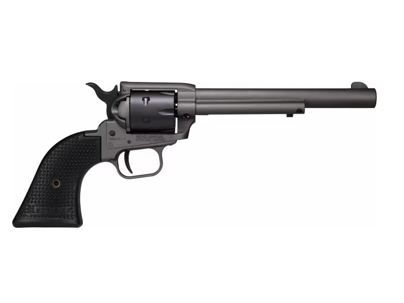 Heritage Mfg SRR22C6 Rough Rider 22 LR 6 Shot, 6.50" Tungsten Gray Cerakote Steel Barrel, Frame, Black Satin Cylinder, Black Polymer Grip, Hammer/Thumb Safety, Exposed Hammer