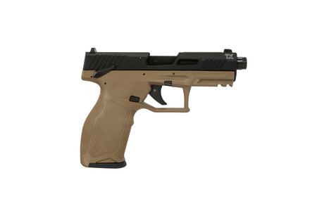 Taurus 1-2TX22141F-10 2TX Full Size Frame 22 LR 10+1 4.60" Matte Black Threaded Barrel, Black Anodized Serrated Slide, Flat Dark Earth Polymer Frame w/Picatinny Rail, Textured Grip