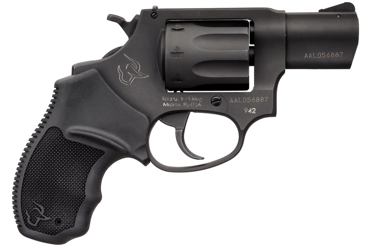Taurus 2-942021 942 22 LR 8rd 2" Barrel, Overall Matte Black Finish Steel & Finger Grooved Black Polymer Grip