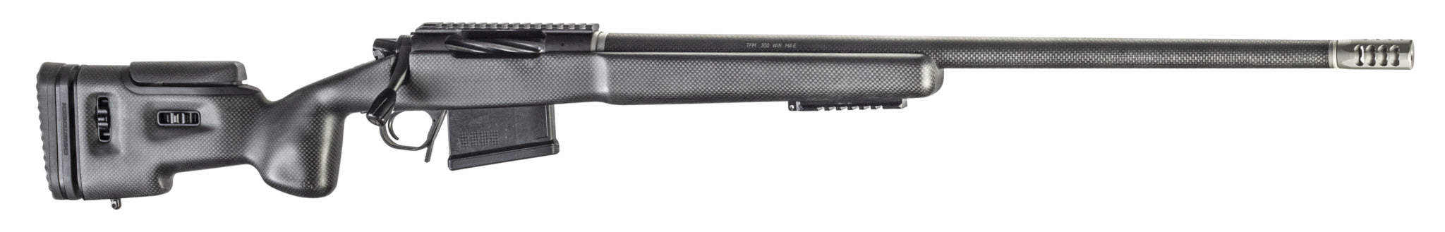 Christensen Arms 8010500300 TFM Long Range Full Size 338 Lapua Mag 3+1, 27" Carbon Fiber Target Steel Barrel, Black Nitride Aluminum Receiver, Natural Carbon Fiber Fixed Long Range Stock