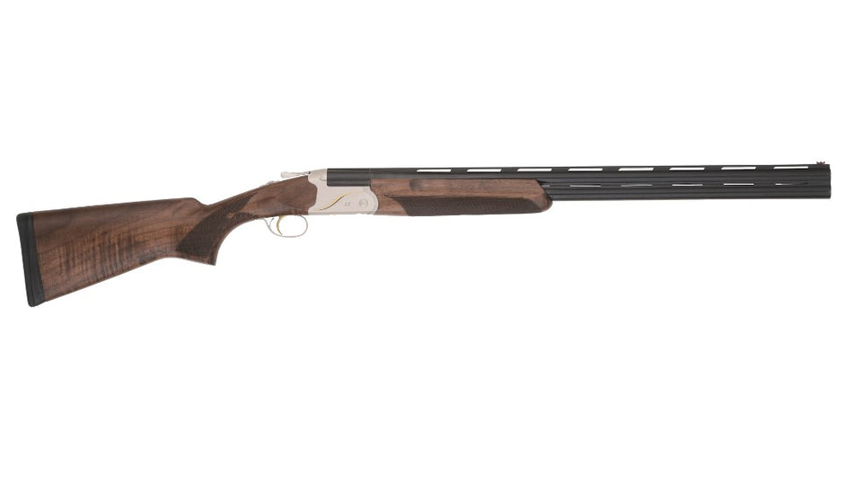 TriStar 33148 Trinity II LT Full Size 410 Gauge Break Open 3" 2rd 28" Black Over/Under Vent Rib Barrel, Engraved Silver Aluminum Receiver, Fixed Turkish Walnut Stock, Right Hand