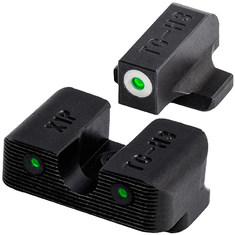 TruGlo TG231R1W Tritium Pro Night Sight Set Green Tritium White Outline Front & Rear