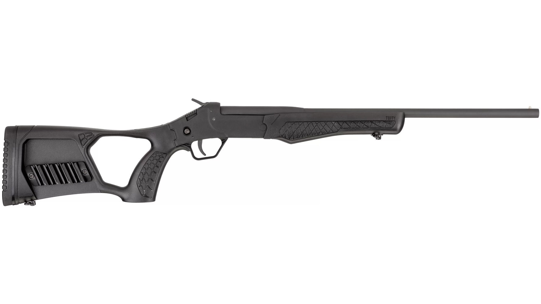 Rossi SSP1BK Tuffy Single Shot Youth 410 Gauge Break Open 3" 1rd 18.50" Matte Black Barrel, Matte Black Steel Receiver, Black Synthetic Thumbhole Stock w/Shell Holder, Right Hand