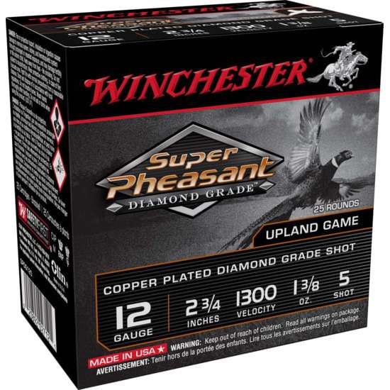 Winchester SPDG125 Super Pheasant Diamond Grade 12 Gauge 2-3/4 1-3/8oz #5 1300 fps