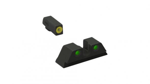 Meprolight ML40889 Hyper-Bright Yellow Ring Front & Green Rear Night Sights for FN 509