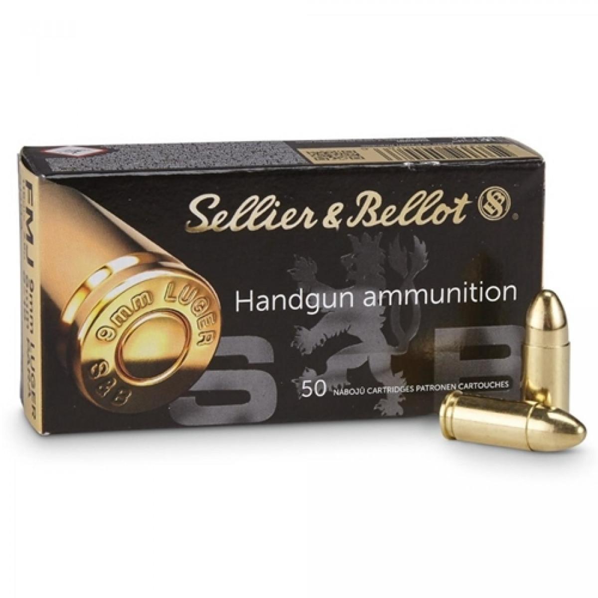 Sellier and Bellot Handgun 9mm Luger / Parabellum 124 gr FMJ ammo